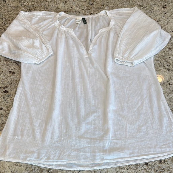Ralph Lauren Other - Ralph Lauren White Cotton Peasant Tunic Blouse Cover Up Size Large